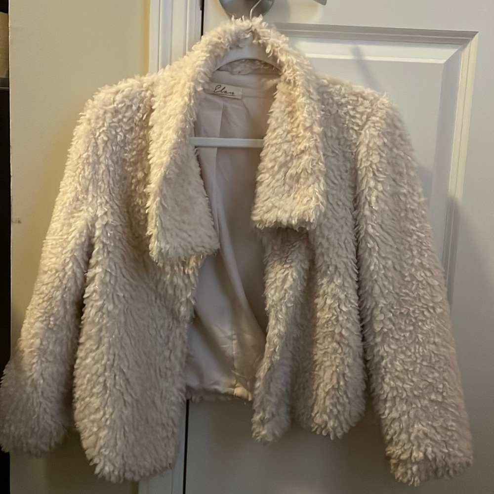 White fur coat